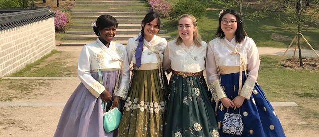 Carroll students studying in Korea