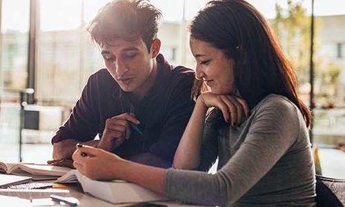 Students studying